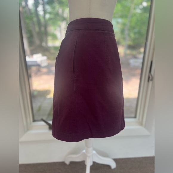 Tabitha Anthropologie Purple Plum Skirt Size 8 Pleated Runny Yoke Mini Textured - Picture 3 of 10